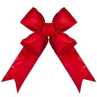 24 in. Red Nylon Outdoor Christmas Structural Bow | The Home Depot