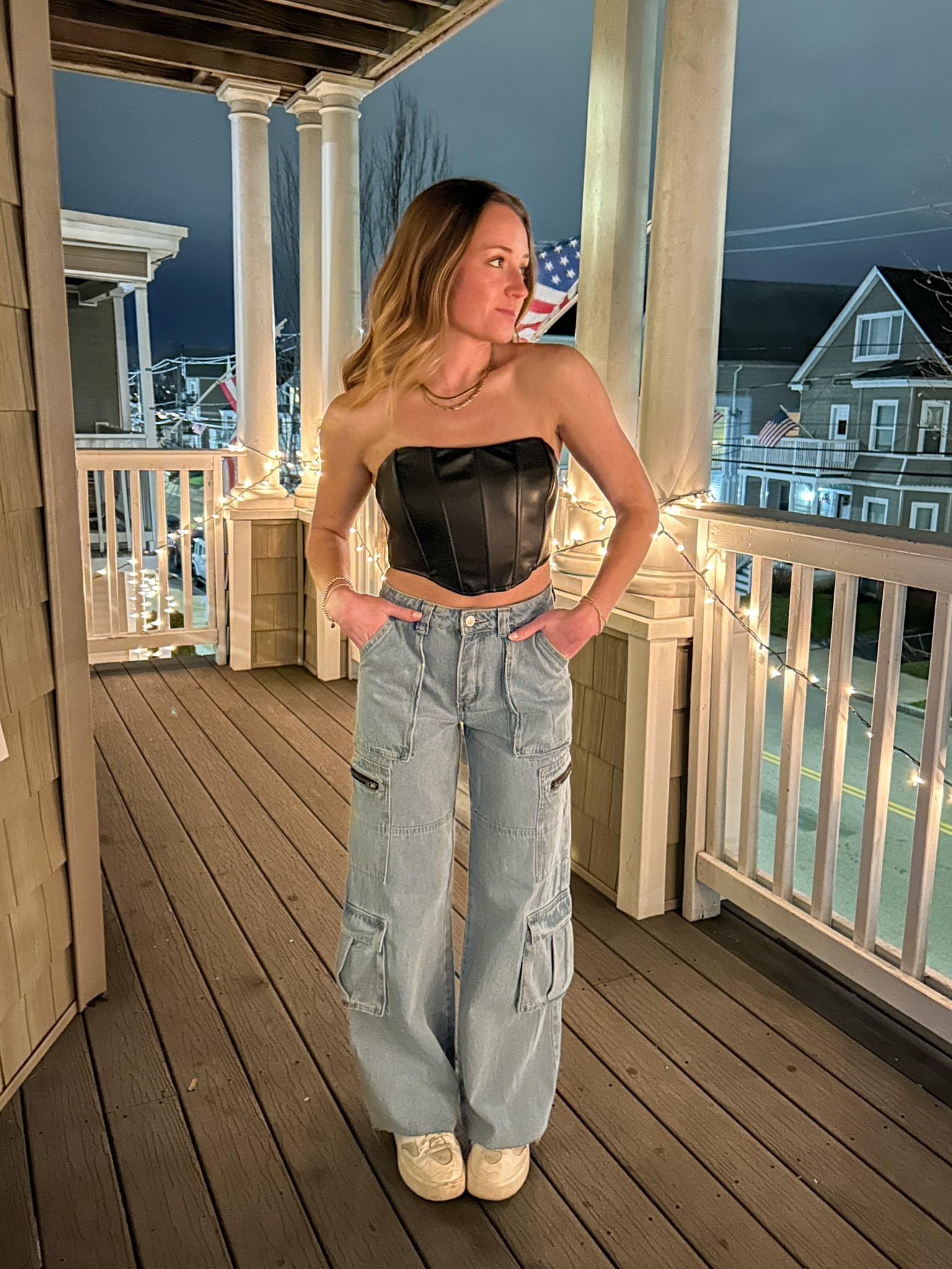 Baggy jeans, leather top, leather corset, black corset, cargo jeans, baggy denim, gold jewelry, going out outfit



#LTKfindsunder50 #LTKstyletip