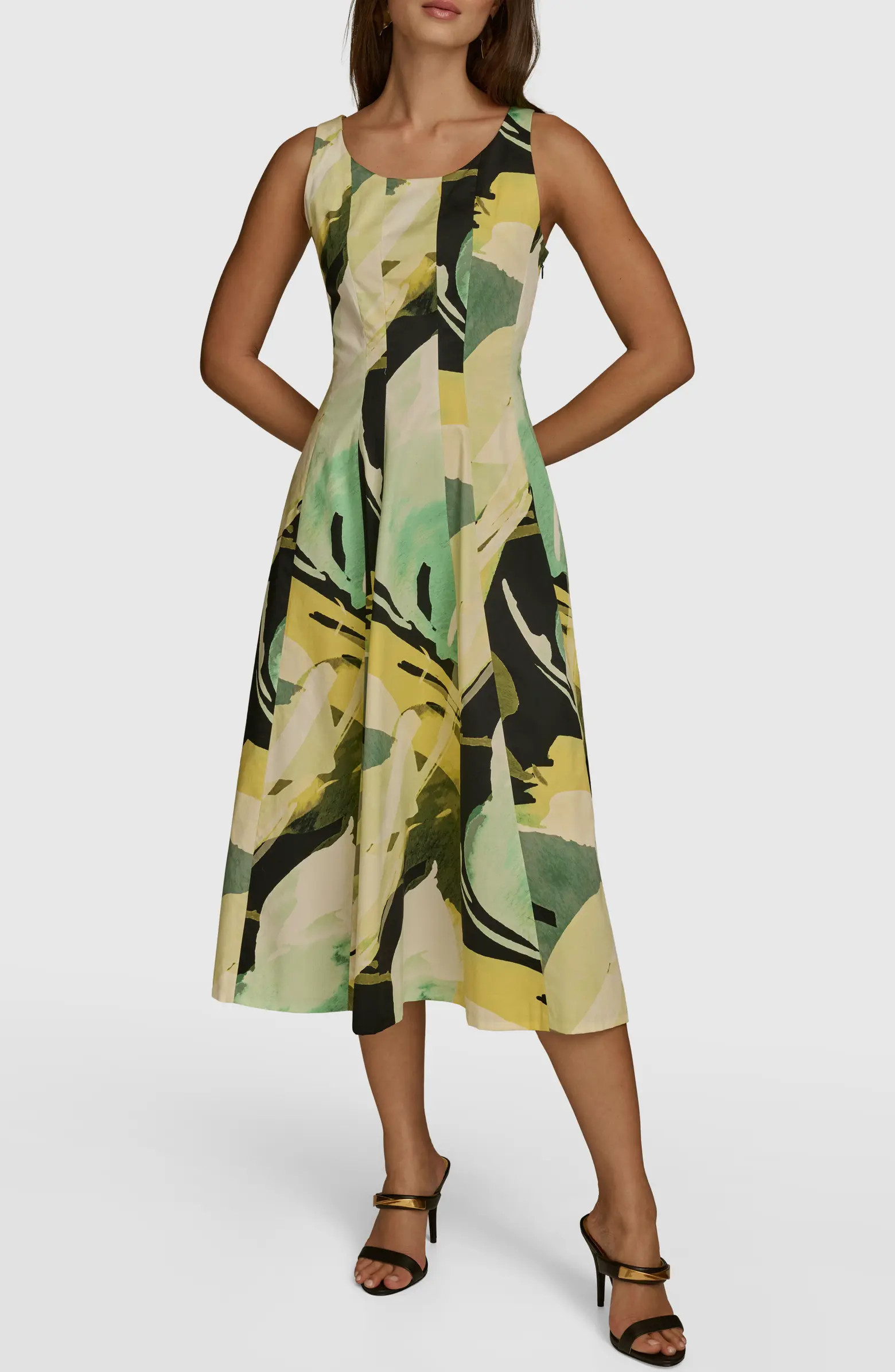 Abstract Print A-Line Dress | Nordstrom