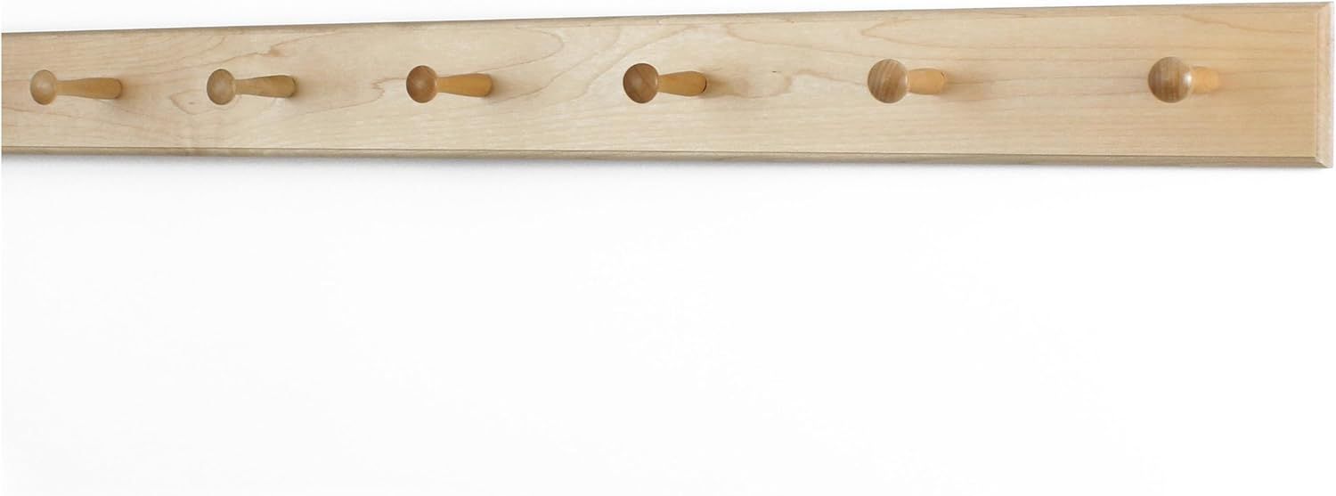 Solid Maple Shaker Peg Rack (Natural, 35" x 3.5" with 6 pegs) | Amazon (US)