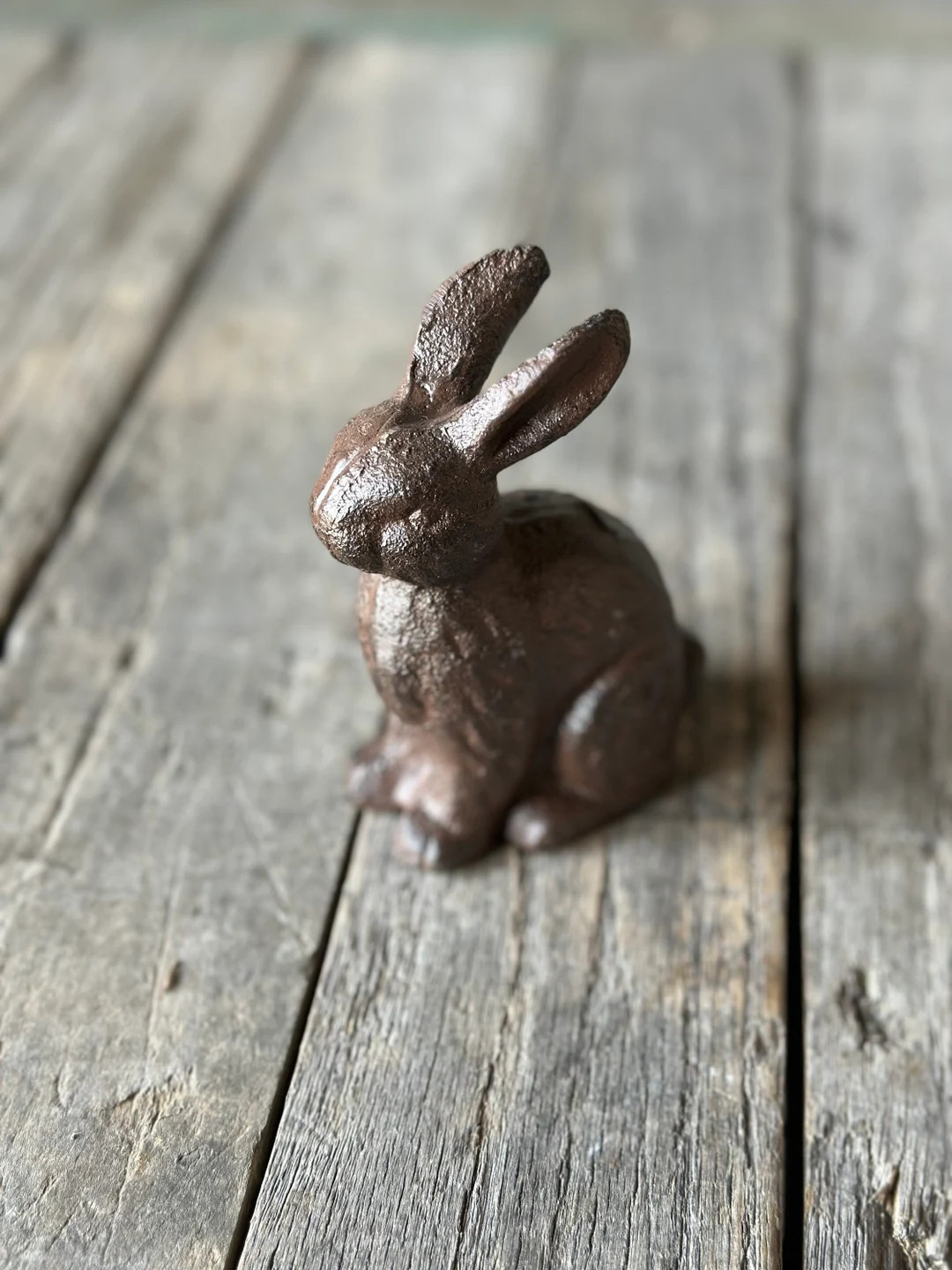 Small 4” Cast Iron Rabbit Statue - Figurine Paperweight Art Figure Bunny Easter Spring Farm Far... | Etsy (US)