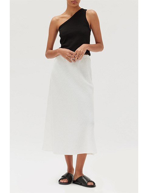 Assembly Label Stella Linen Bias Skirt White | David Jones | David Jones (Australia & New Zealand)