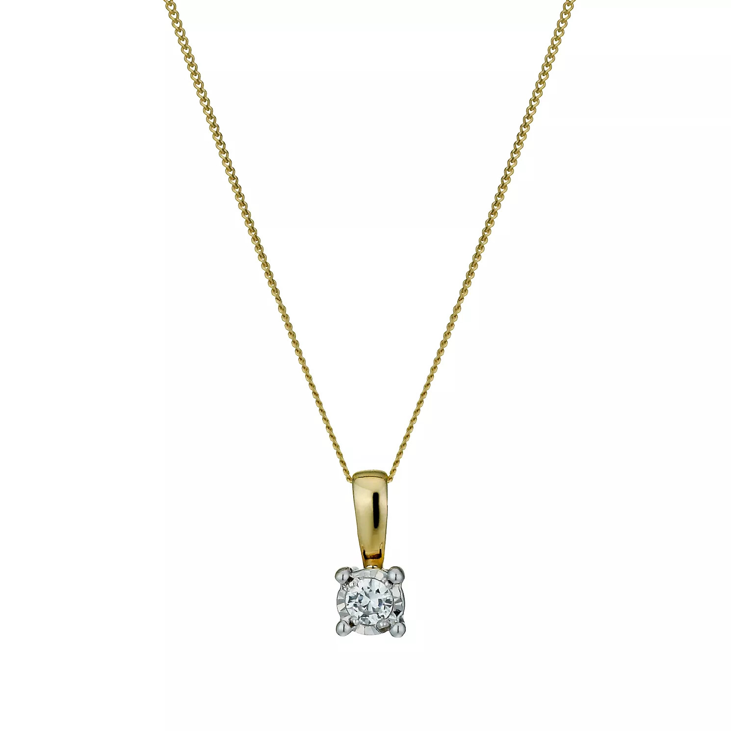 9ct Gold Diamond Pendant Necklace- H.Samuel | H Samuel