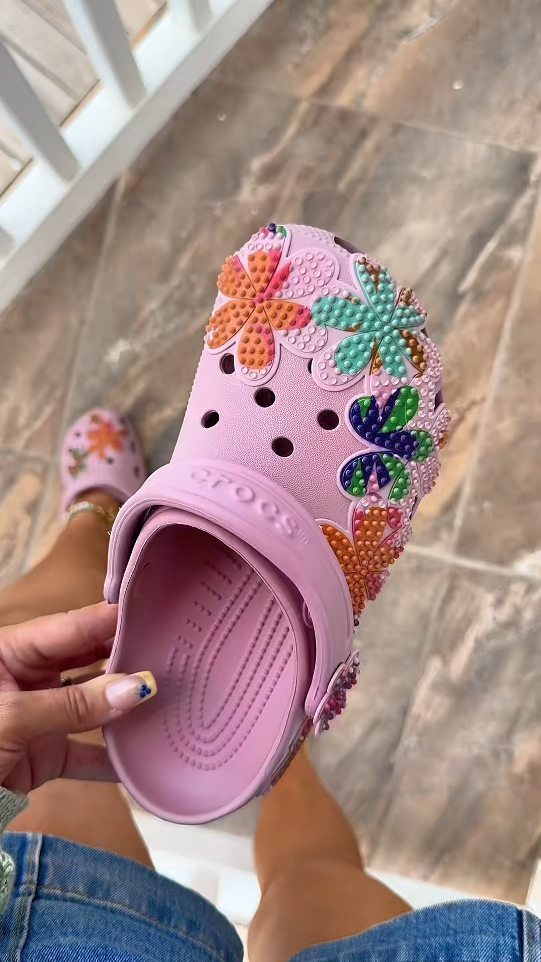 Floral beaded crocs 💝✨ #crocs #crocsfloral #floralcrocs #dealsforyoudays #ad @Crocs  

 #LTKootd #LTKWorkwear #LTKTravel