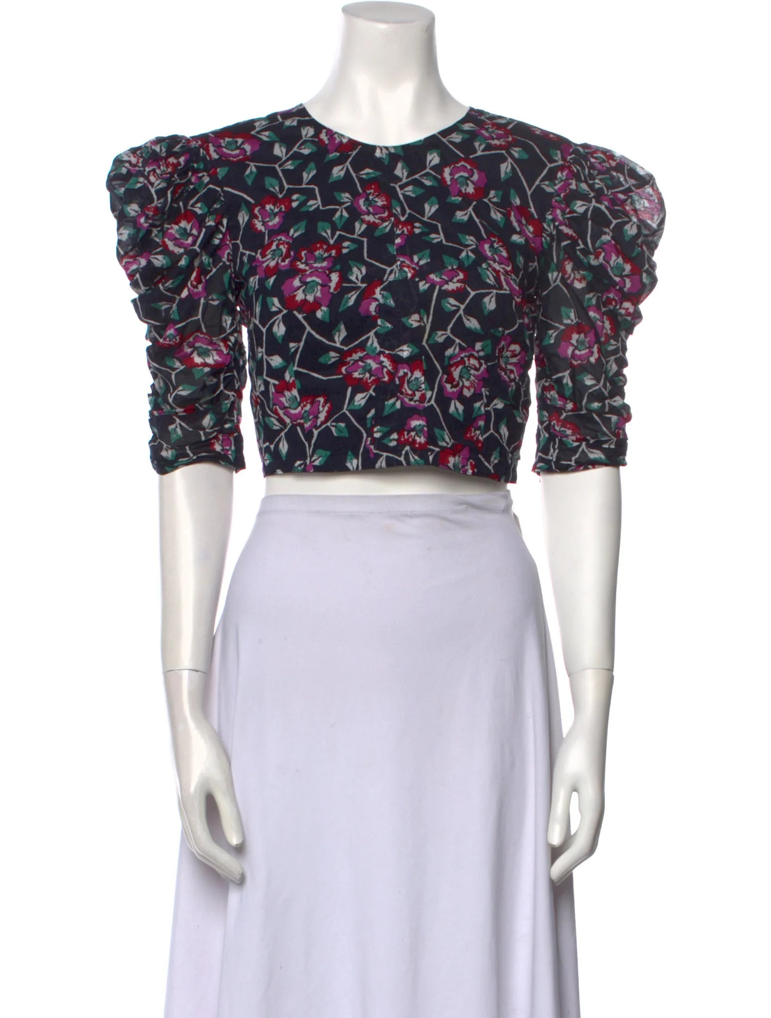 Floral Print Crew Neck Crop Top | The RealReal