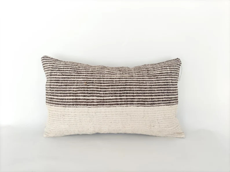 Kilim Pillow Cover 12x20- Striped Pillow Vintage Pillow -Oriental Pillow-Handwoven Pillow -Ethnic... | Etsy (US)