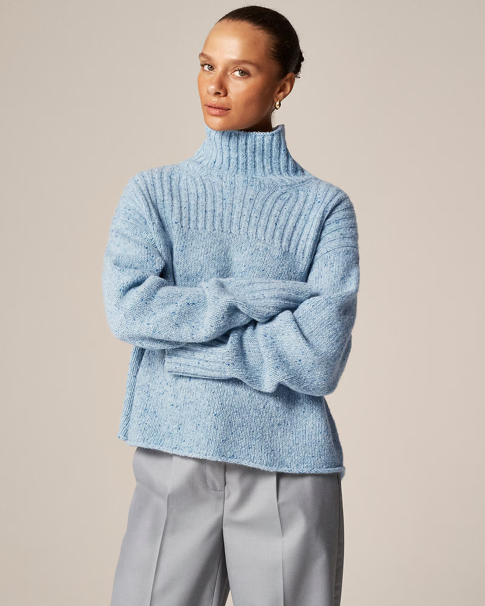 Ribbed turtleneck sweater in donegal wool blend | J. Crew US