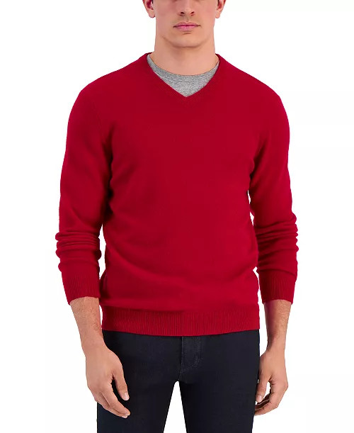 Club Room Men's V-Neck Cashmere Sweater, Created for Macy's - Macy's | Macy's