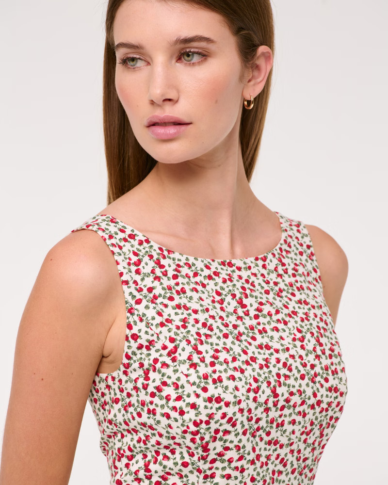 High-Neck Bubble Hem Mini Dress | Abercrombie & Fitch (US)