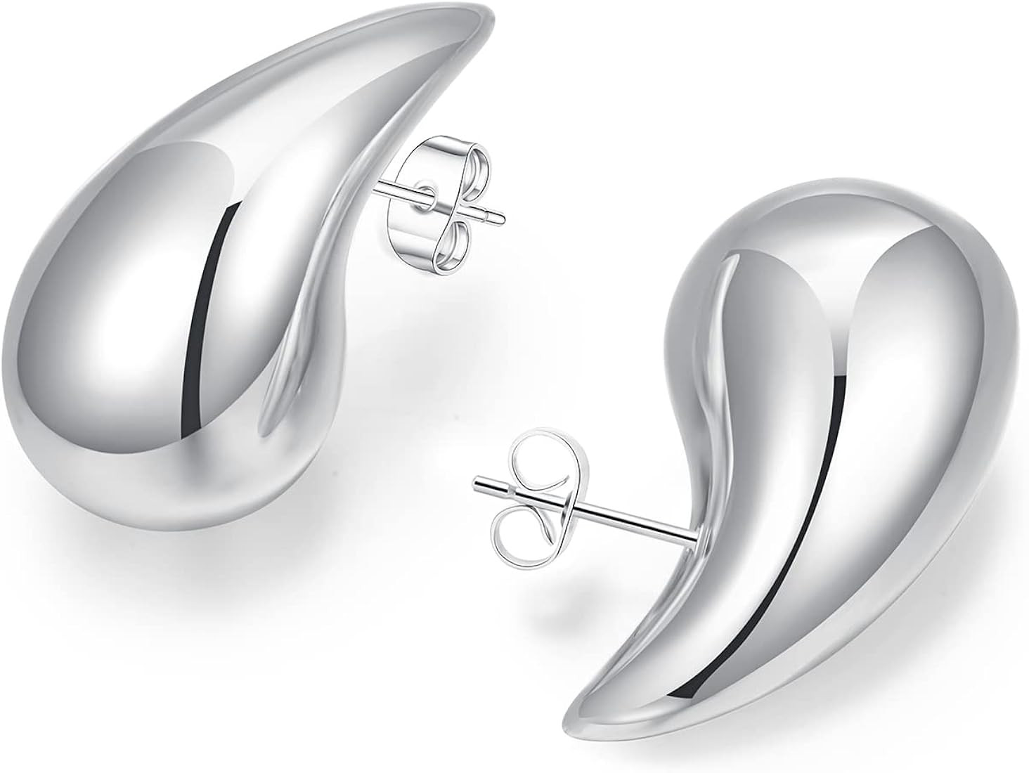 Tear Drop Earrings Dupes For Women, 14k Gold Plated Hollow Chunky Hoop Hypoallergenic Waterdrop S... | Amazon (US)