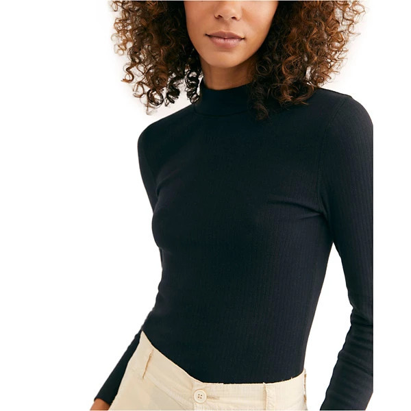 Women's Free People Rickie Long Sleeve Shirt Large Black | Scheels