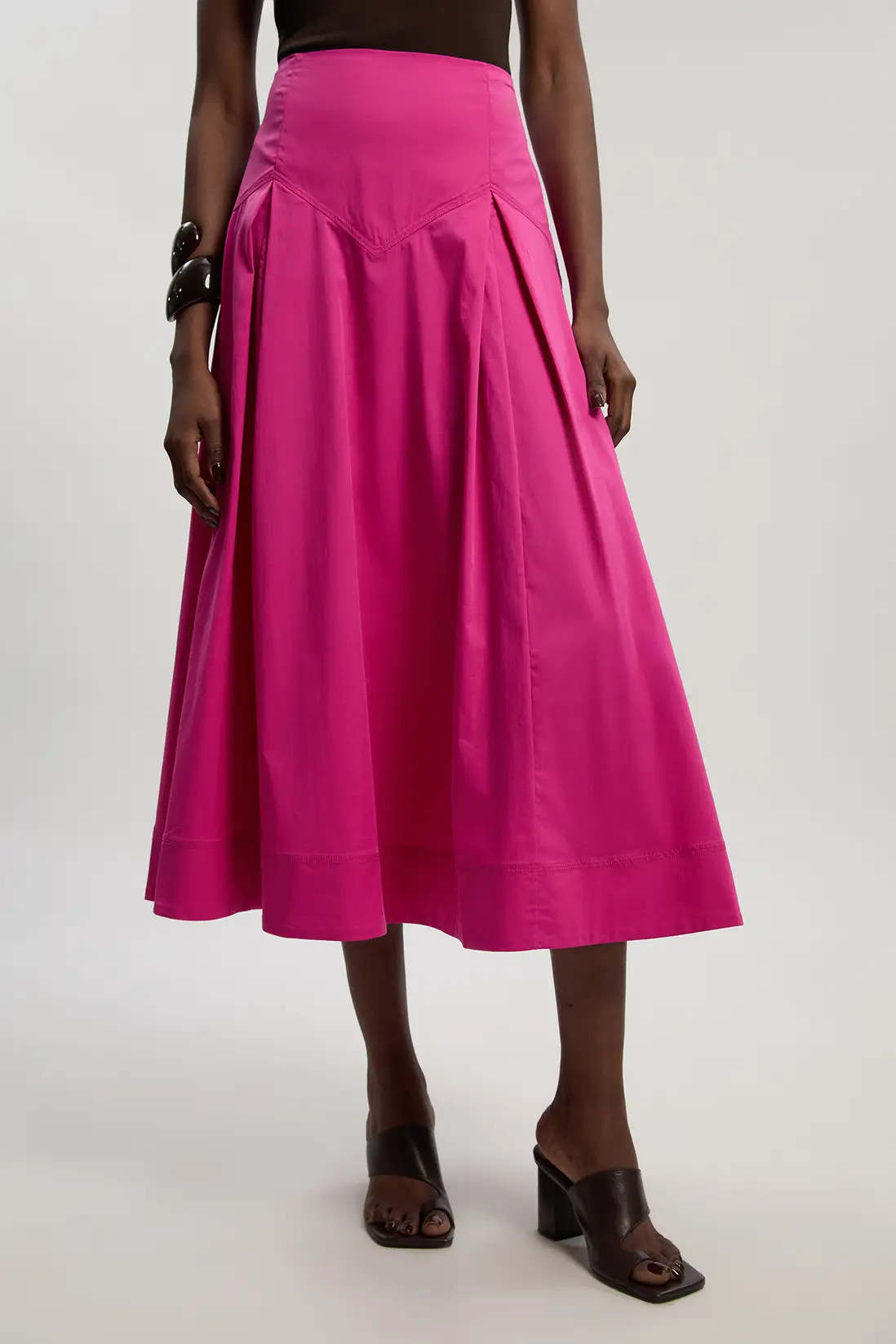 Cotton Woven Prom Skirt With Dropped Waist Detail | Karen Millen