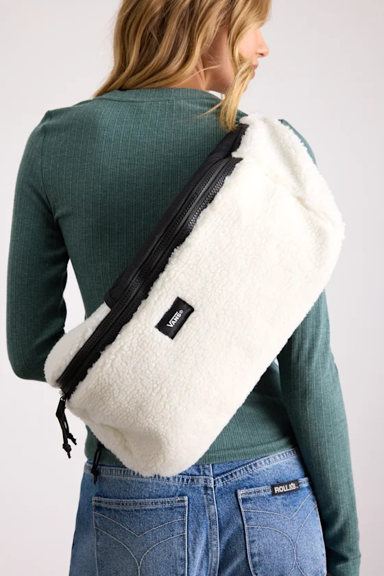 Detached Marshmallow Shearling Sling Bag | Lulus