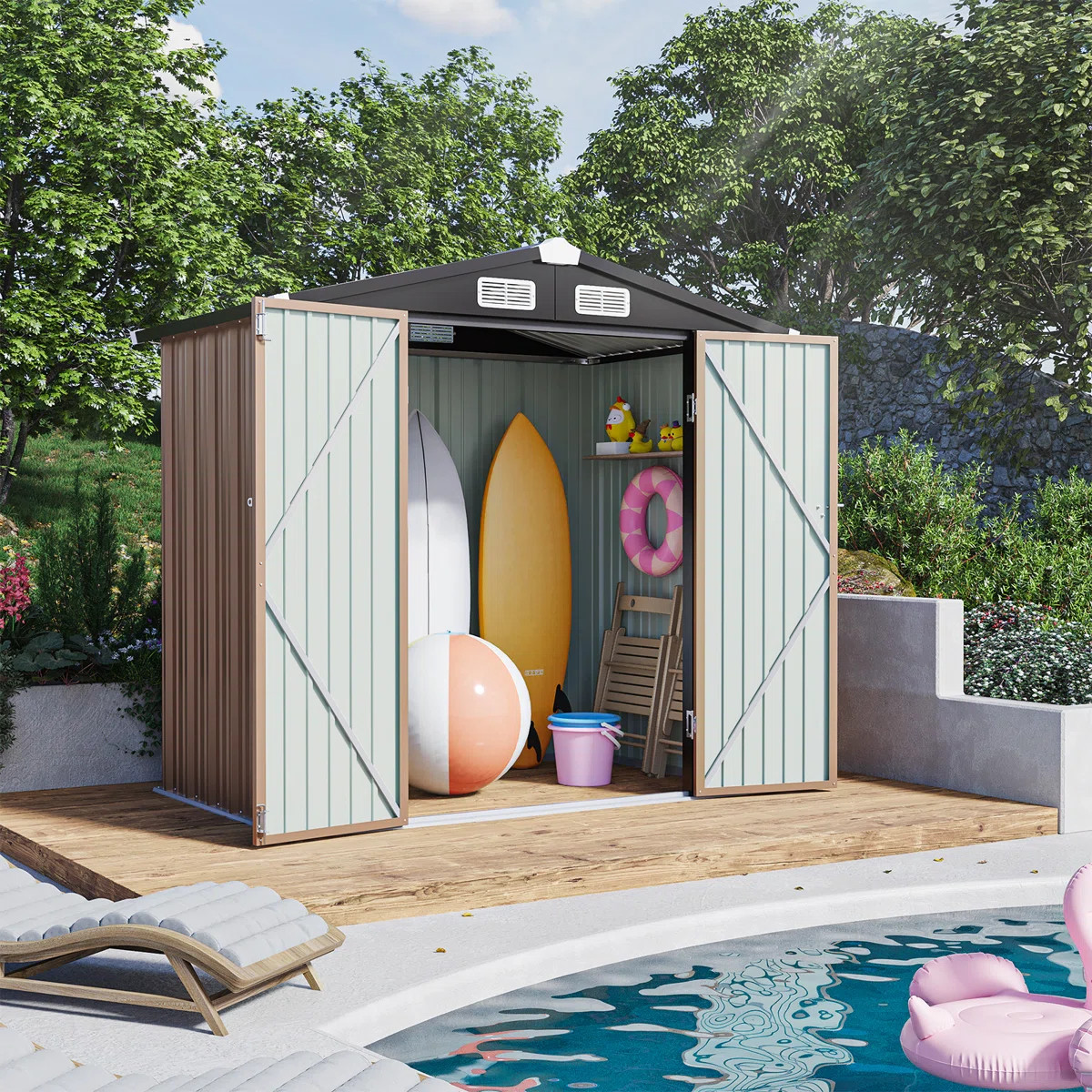 6 ft. W x 4 ft. D Metal Storage Shed | Wayfair North America