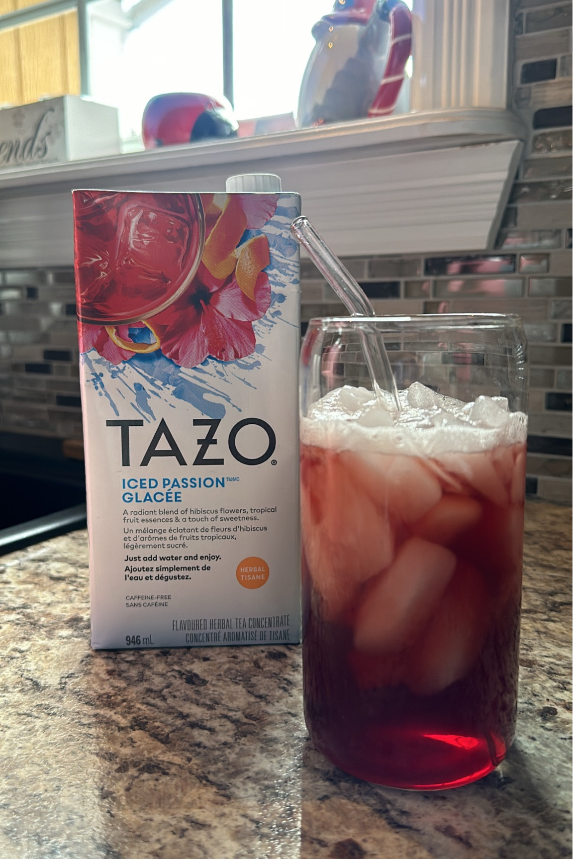 Tazo, iced passion tea, Starbucks dupe, at home Starbucks, iced drinks, passion tea, passion tea lemonade, drinks, home, grocery, health, tea, teas, healthy drinks