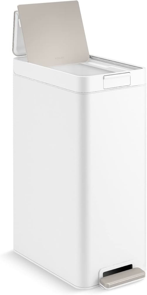 KOHLER 23826-BST 13 Gallon Elongated Hands-Free Step Can, Trash Can with Soft-Close and Foot Peda... | Amazon (US)