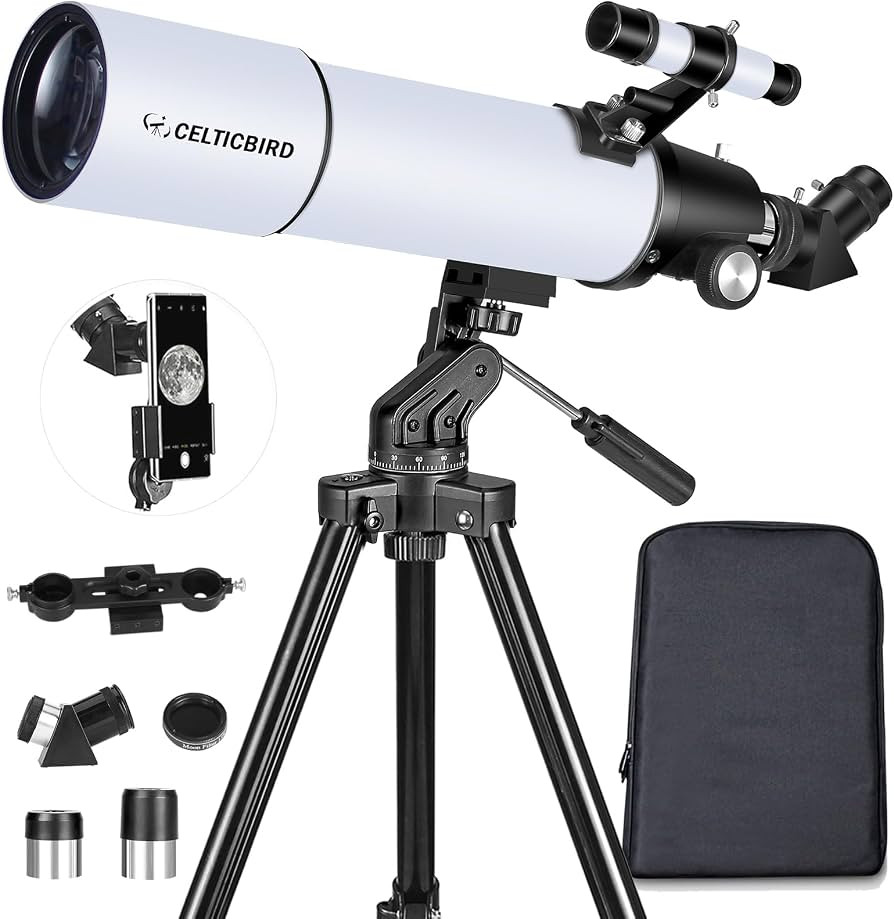 Celticbird Telescope for Adults High Powered, 80mm Aperture 600mm AZ Mount Refractor Telescope fo... | Amazon (US)