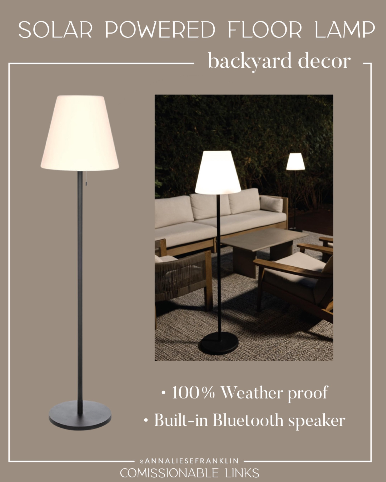 Solar powered floor lamp • outdoor lights • backyard decor • outdoor speakers • Bluetooth speaker • weatherproof lighting • outdoor lamp • wet rated lighting • 

#LTKHome #LTKSummerSales