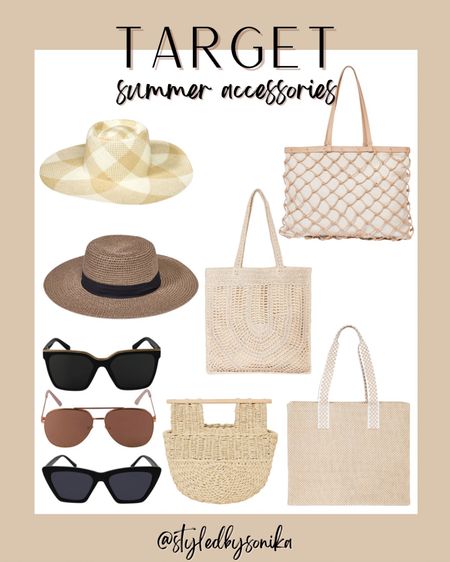 Target summer accessories neutrals
Beach accessories 

#LTKitbag #LTKunder50 #LTKtravel
