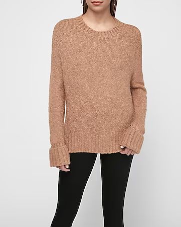 crew neck tunic sweater | Express