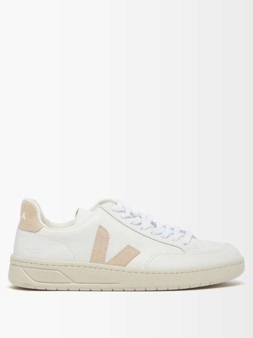 Veja - V-12 Leather Trainers - Womens - Beige White | Matches (US)