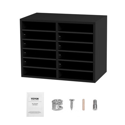 VEVOR Wood Literature Organizer, 12 Compartments, File Sorter with Removable Shelves, Mailboxes Slot for Office Home Classroom,EPA Certified | Target