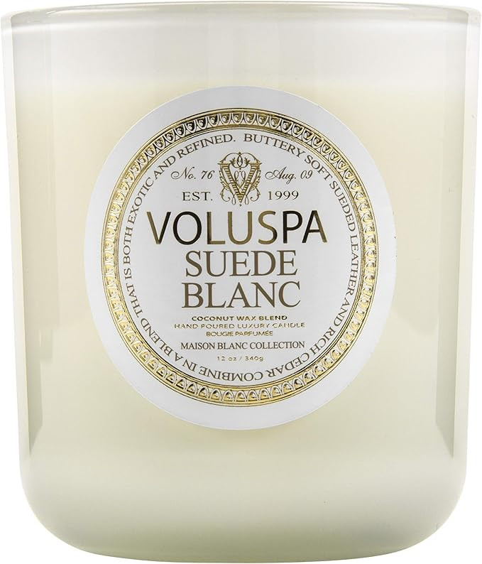 Voluspa Suede Blanc Classic Maison Candle, 100 Hour 12 oz | Amazon (US)