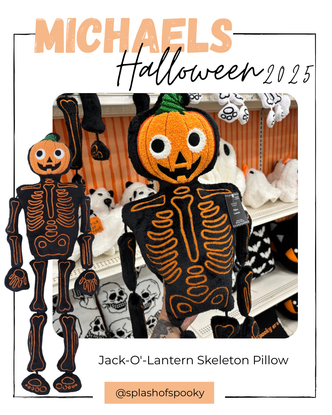 HALLOWEEN AT MICHAELS 🎃 

It’s officially a CODE ORANGE at the big box craft store. Michaels just dropped their Halloween collection — right in time for Summerween! Their new Trick or Treat line has the cutest little Jack-o-lantern pillow. How festive is he? I think he's my favorite find of the season (so far). 

 #LTKSeasonal #LTKHome #LTKFindsUnder50