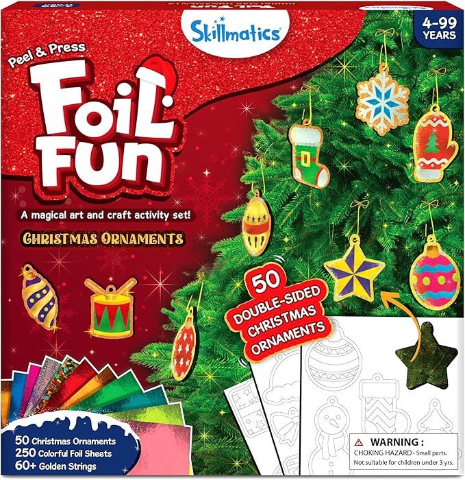 Skillmatics Art & Craft Activity - Foil Fun Christmas Ornaments, Mess Free Art for Kids, Festive ... | Amazon (US)