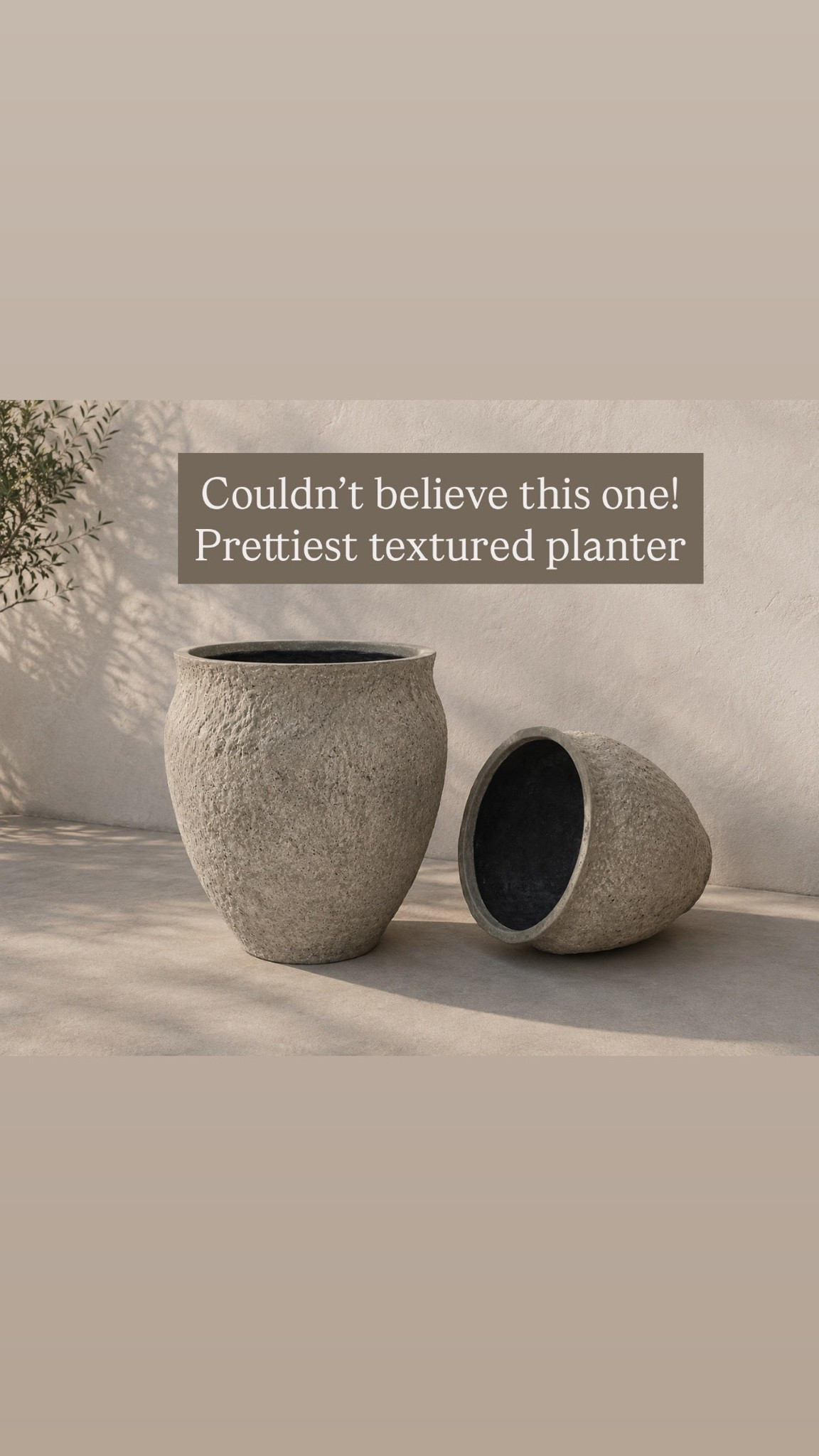 #ad @Wayfair launched the prettiest textured planter! Gives a limestone look. Also can be used indoors 😍#wishyouwerehere #outdoor #wayfair #wayfairpartner