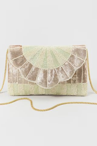 Margot Scalloped Edge Beaded Clutch | Francesca's