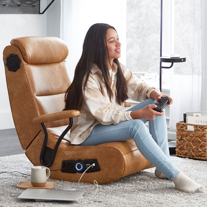 Faux Leather Caramel Gaming Chair | Pottery Barn Teen