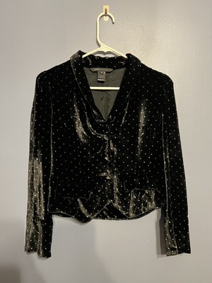 Marc Jacobs Silk Velvet Black Blazer with Micro Dot Print 8 Slim Fit Career Mod  | eBay | eBay US