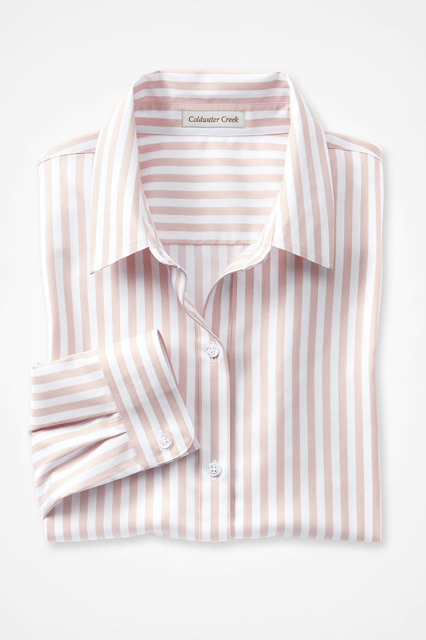 Striped No-Iron Long-Sleeve Shirt | Coldwater Creek
