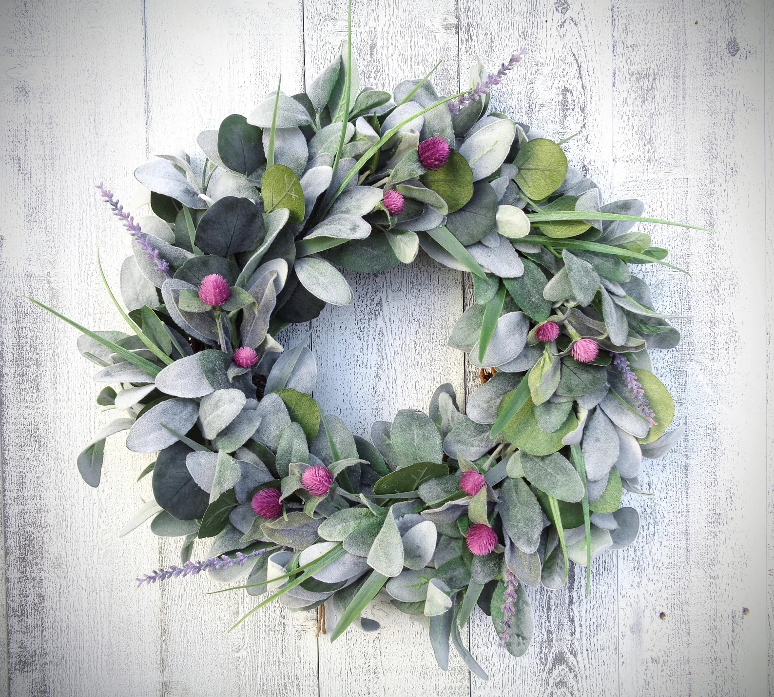 Lambs Ear With Clover and Russian Sage Wreath Summer Spring | Etsy | Etsy (US)