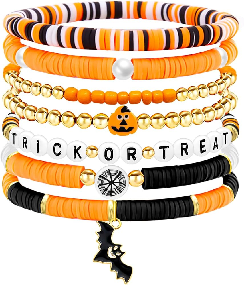 Ronglry 7pcs Valentine's day Bracelet for Women Clay Bead Bracelet Heishi Surfer Bracelets Set Lo... | Amazon (US)