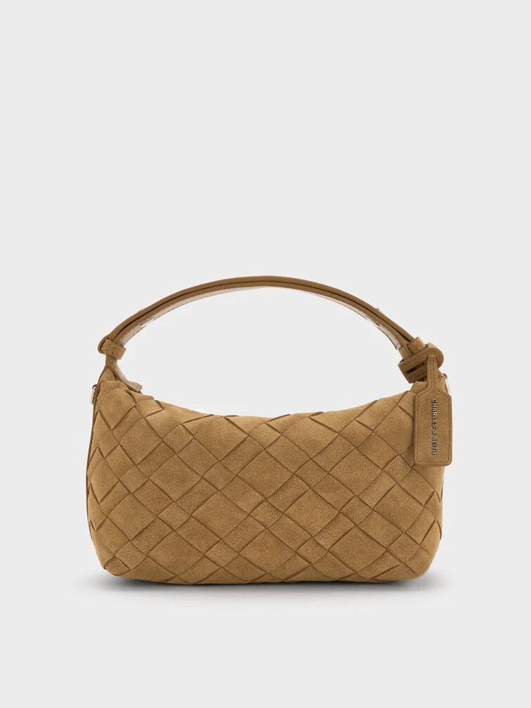 Ivette Woven Shoulder Bag - Sahara Sand | Charles & Keith US