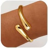 Gold Bracelets for Women Trendy - 14K Gold Plated Bangle Bracelet Chunky Adjustable Twist Cuff Go... | Amazon (US)