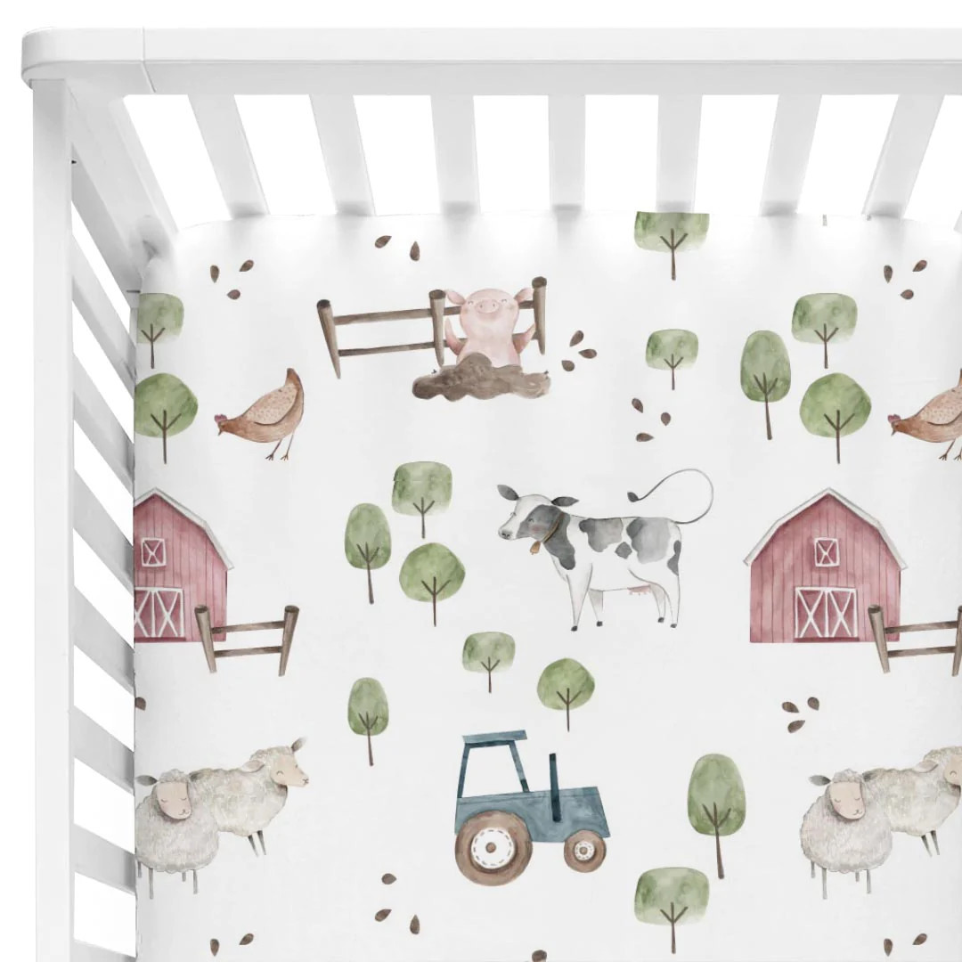 Frankie's Farm Party Crib Sheet | Caden Lane
