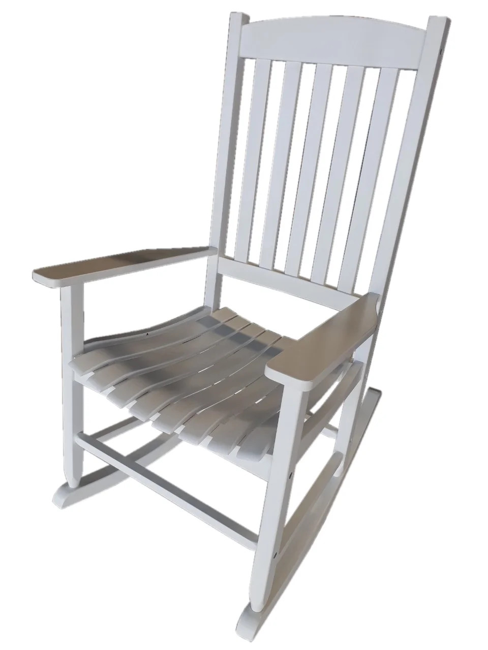 Mainstays Outdoor Wood Porch Rocking Chair, White Color, Weather Resistant Finish | Walmart (US)