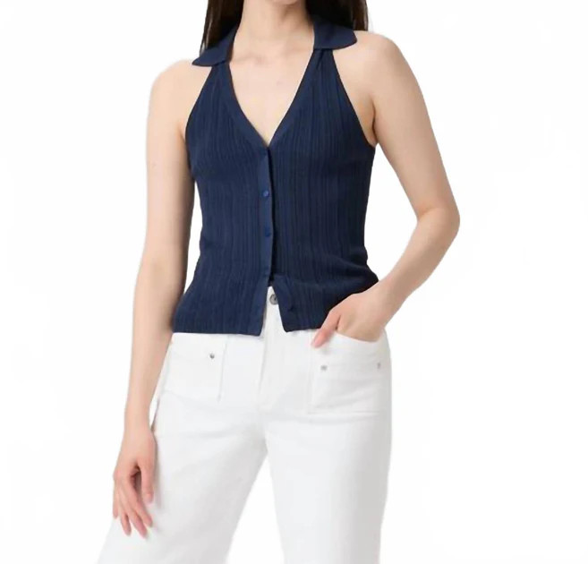 Noellia Sweater Tank In Navy | Shop Simon