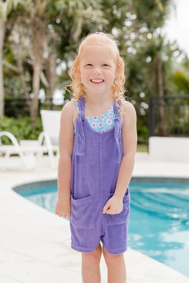 Kid's Remember This Feeling Purple Terry Romper | Pink Lily