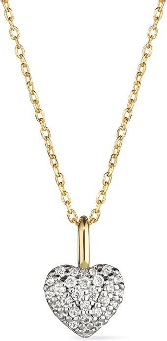 Ana Luisa Lev Puffy Heart Necklace for Women - Paperclip Chain w/ 14K Gold Plated & Silver Rhodiu... | Amazon (US)