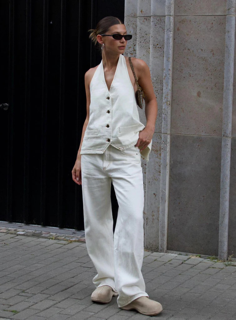 Top Model Low Rise Straight Leg Jeans Porcelain | Princess Polly US