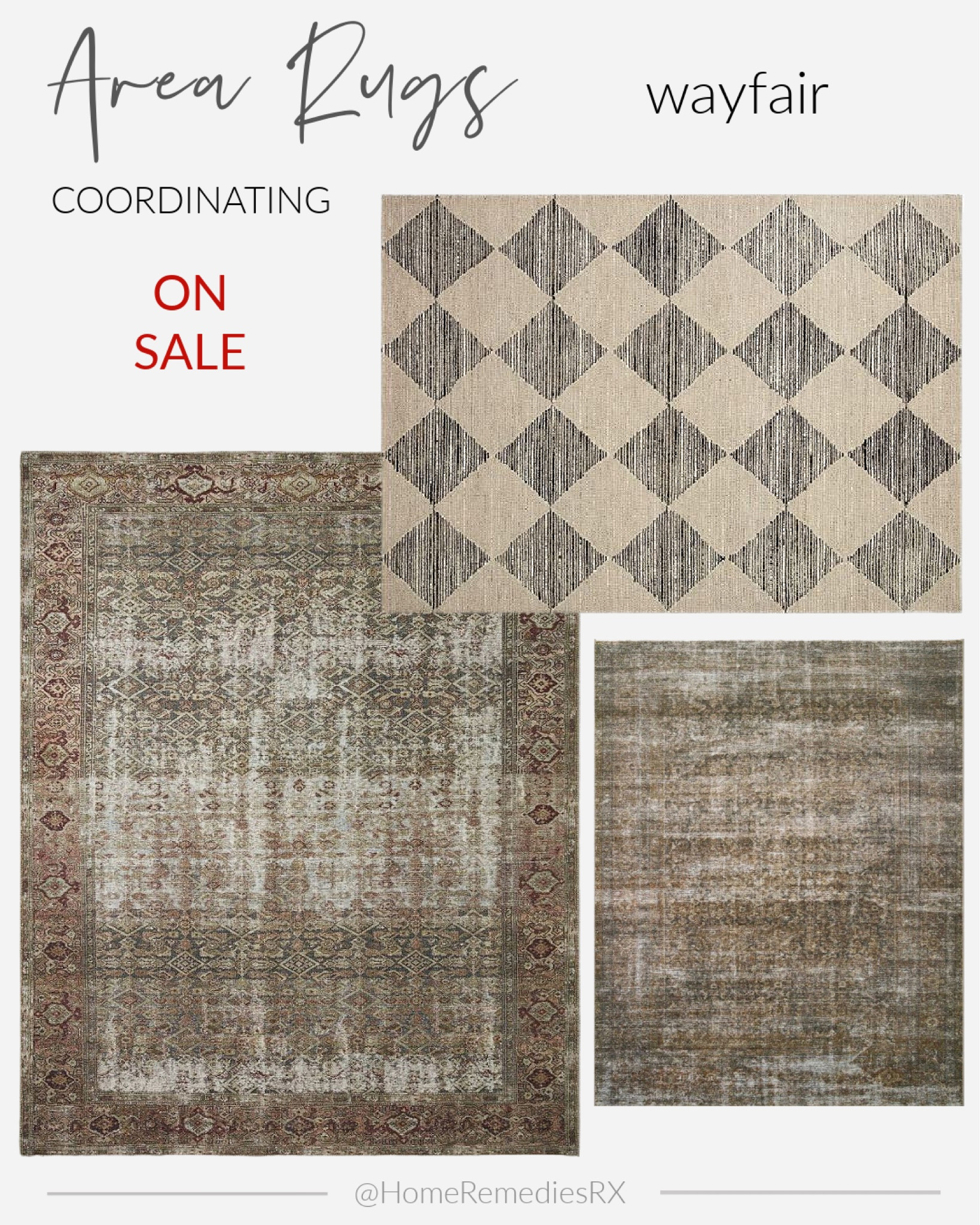 Coordinating rugs for the Amber Lewis for Loloi Georgie Moss Salmon Vintage style area rug! Billie Oriental Tobacco Rust, Loloi Chris Loves Julia Francis Beige Charcoal, Family Room, Living Room, Dining Room, Den, Bedroom, Entryway, Modern Farmhouse, Cottage, Contemporary

#LTKSale #LTKhome #LTKsalealert