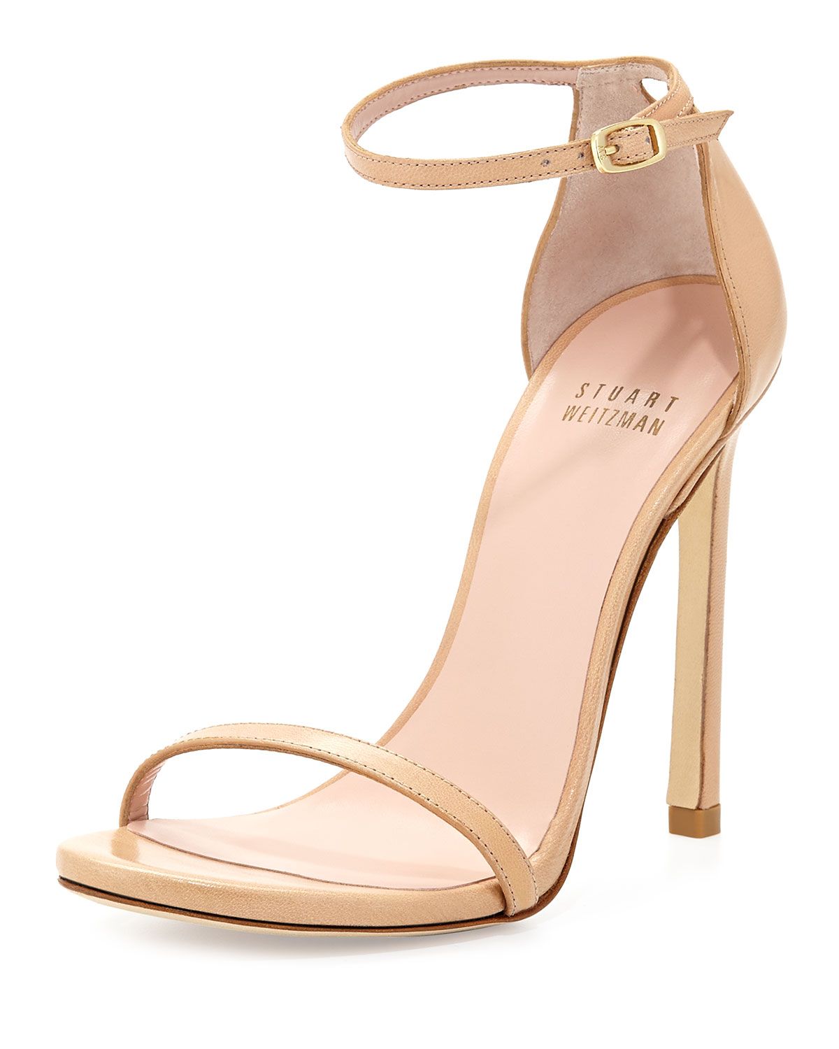 Nudist Leather Ankle-Strap Sandal, Adobe | Neiman Marcus