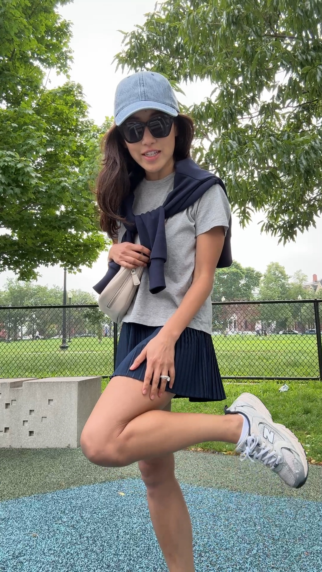 Read sizing below. Casual comfortable athleisure ootd, also great for travel, weekends of kids activities and theme parks!

• favorite new balance sneakers that I wear from gym / walks to travel to everyday wear. I have sz 3.5 kids which fits like a women’s 5 to 5.5. 

Kids size 4 fits like a women’s 6.
I’ve worn these a ton and they’ve held up well! 

Bought nori the same style to match! Love the silver with ivory and navy color way

• lululemon pleated tennis skort size 2  with built in shorts and pocket. I always size up. I’m usually an xxs/00 and other brands and  do a size 2 in Lululemon

• Everlane box cut tee size XS. Go 1-2 sizes up for a relaxed fit. Great petite friendly length that I don’t need to tuck in and lightweight cotton. Have this one in multiple colors.

• Madewell crossbody bag and denim baseball Cap 

• BP sunglasses  

• Amazon kids socks not perfect but they fit me better than most adult socks 

Also linked the taupe adidas handball special sneakers that fit me in kids 3.5 and are comfy and versatile 


#LTKPetite #LTKSummerEdit #LTKTravel