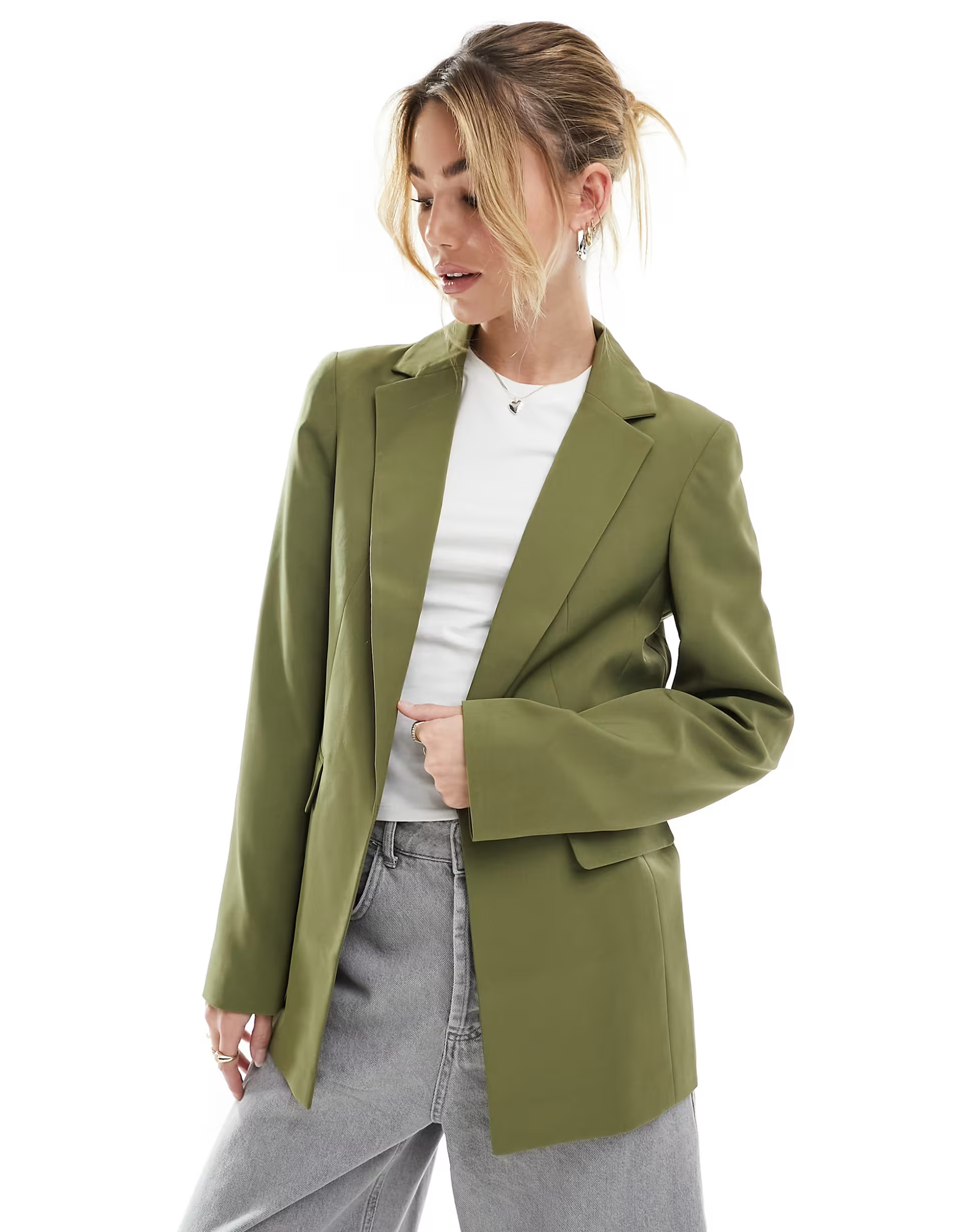Miss Selfridge blazer in khaki | ASOS (Global)