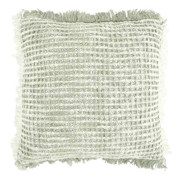 Delphi Sage Waffle Fringe Throw Pillow, 21" | At Home