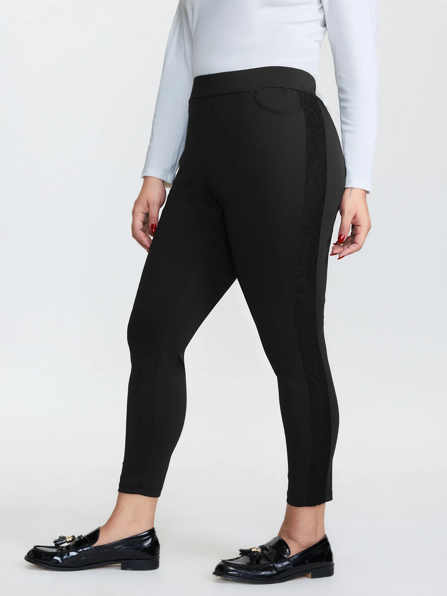 Stretchy Waistband Skinny-Fit Pants | Bloomchic